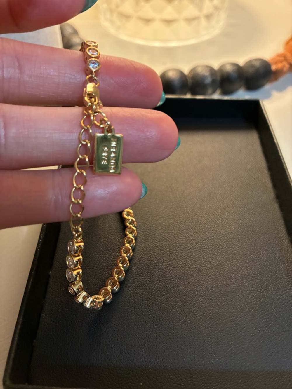 MF Meggan Gold Crystal Tennis Bracelet - Picture 2 of 5